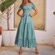 thumbnail image 1 of WILLBEST Vestidos de Mujer Nuevo Vestido Maxi Acampanado con Mangas Abullonadas y Estampado Floral para Mujer Vestido Casual de Verano para Damas Grande​​, 1 of 3