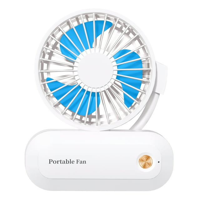 3-in-1 Hands-Free Mini Fan - Hanging Neck/Desktop/Handheld Portable Cooling Device with 3 Adjustable Speeds, 1200mAh Rechargeable Battery, One-Key Control, Type-C Charging, Lightweight ABS