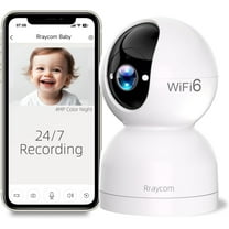Rraycom 2K Pan/Tilt Baby Monitor, 4MP QHD, Motion Detection, Two-Way Talk, Color Night Vision, WiFi 6, Works with Alexa