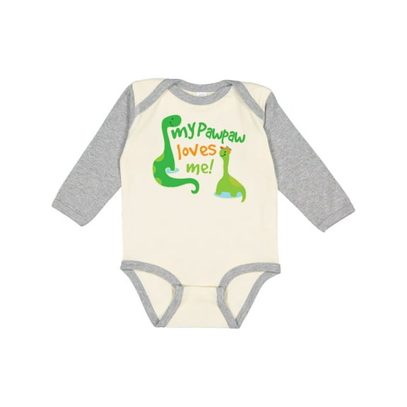 Inktastic My PawPaw Loves Me Boys Long Sleeve Baby Bodysuit