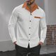 thumbnail image 1 of pstuiky camisas de manga larga para hombre, Camisa tipo cárdigan de manga larga con solapa y botones en bloques de color para hombre Tops casuales para hombres xl, 1 of 8