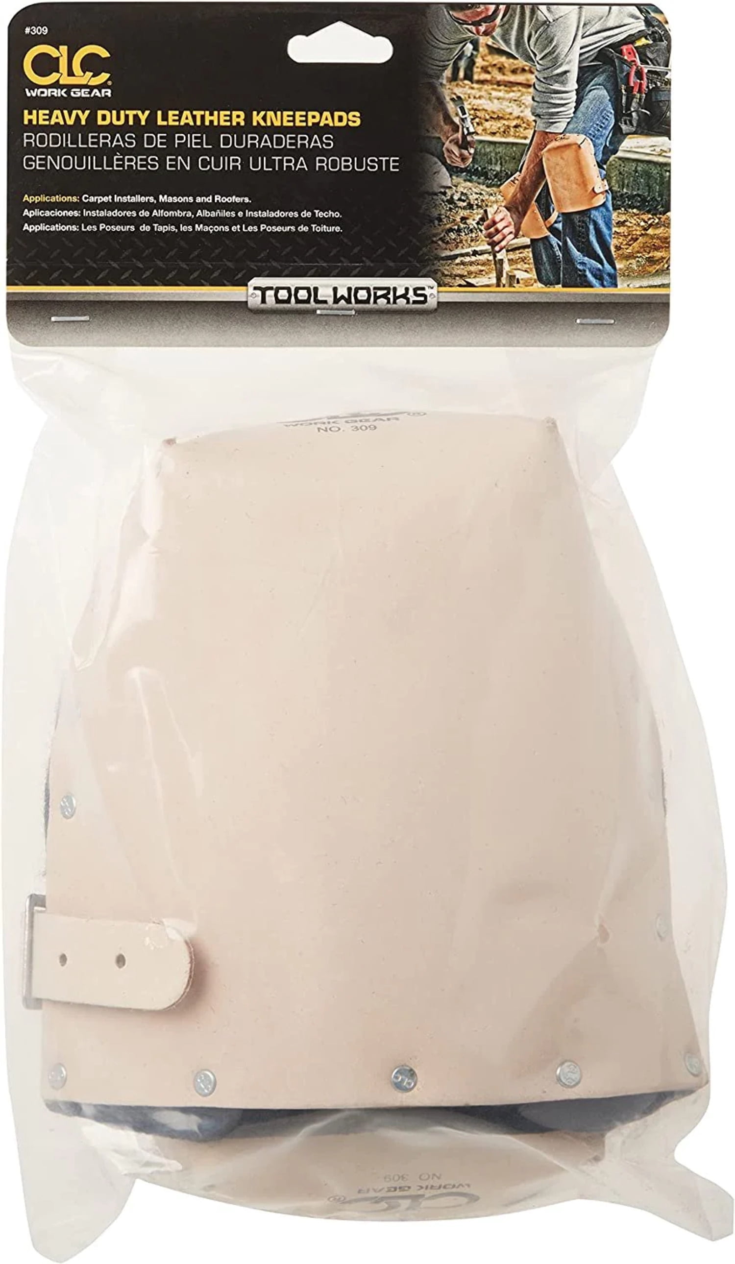 CLC Custom Leather Craft Leather Kneepads, Buckle, Tan - 1 PR (201-309)