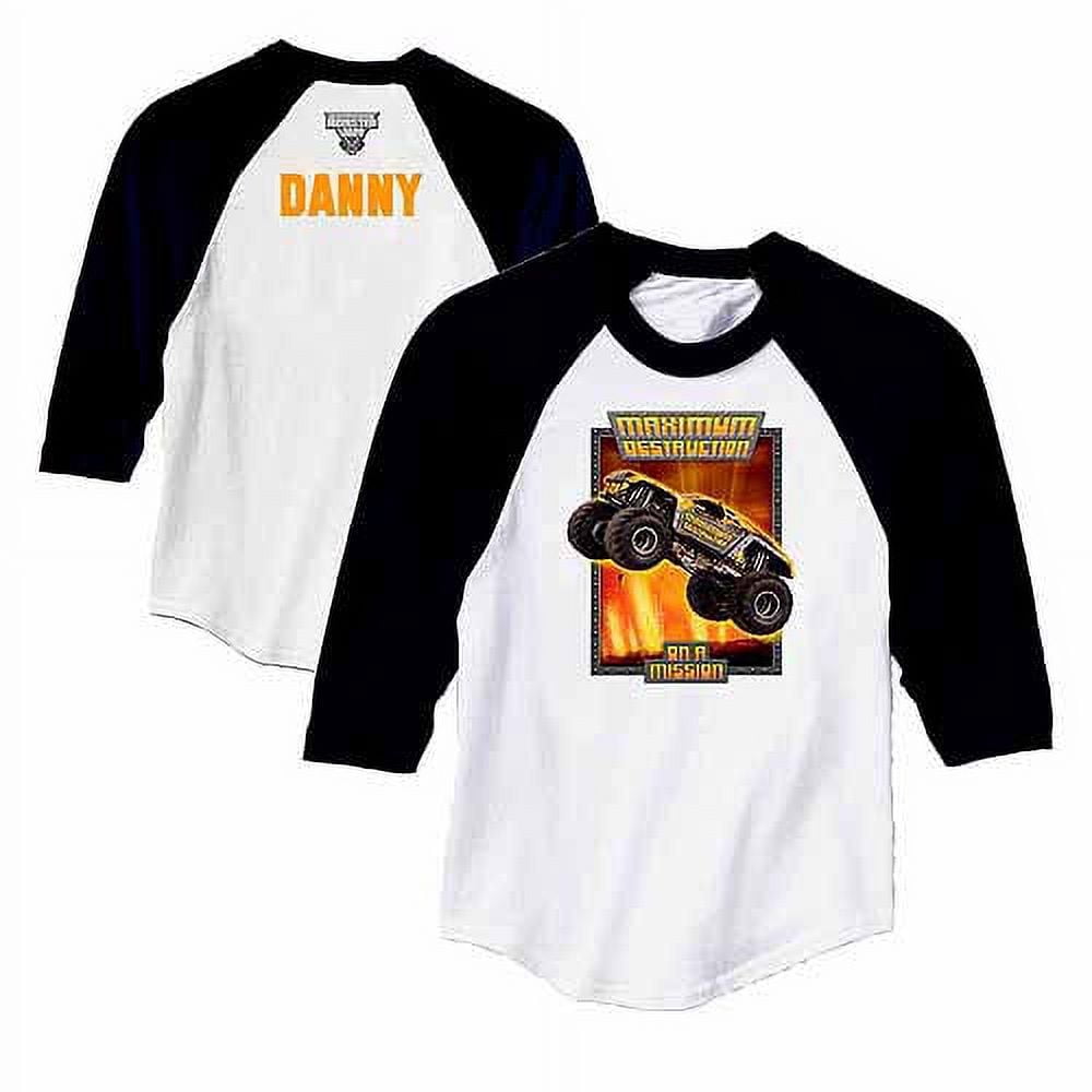 Personalized Monster Jam Maximum Destruction Boys' Black Sports Jersey