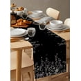 thumbnail image 3 of Wildflowers Table Runners 108 Inches Long, Cotton Linen Fabric Table Runner Dresser Scarf, Dragonfly Floral Bud Botanical Retro Black Tablerunner for Party/Kitchen/Dinner/Wedding Decor 13''x108'', 3 of 7