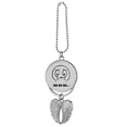thumbnail image 1 of Shed Tears Black Cute Chat Face Pattern Silver Wing Car Pendant Decoration, 1 of 4