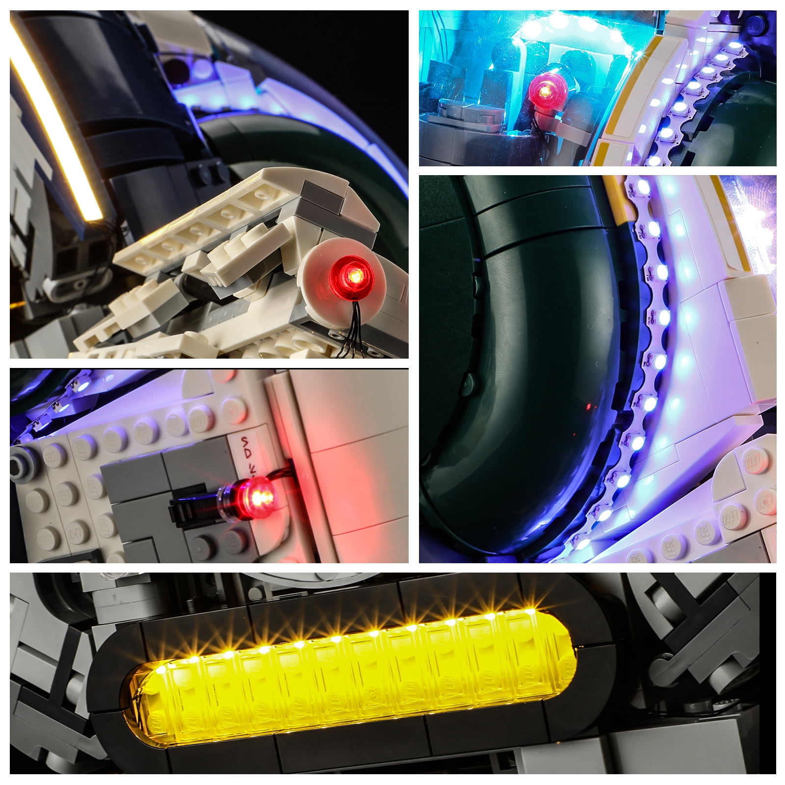 QC Ltbrcik Led Light Kit Lighting Set For Lego 75409 Jango Fett Starship Stars Wars Movie Building Blocks Without Lego Set