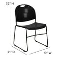 thumbnail image 5 of BizChair 880 lb. Capacity Black Ultra-Compact Stack Chair with Black Powder Coated Frame, 5 of 12