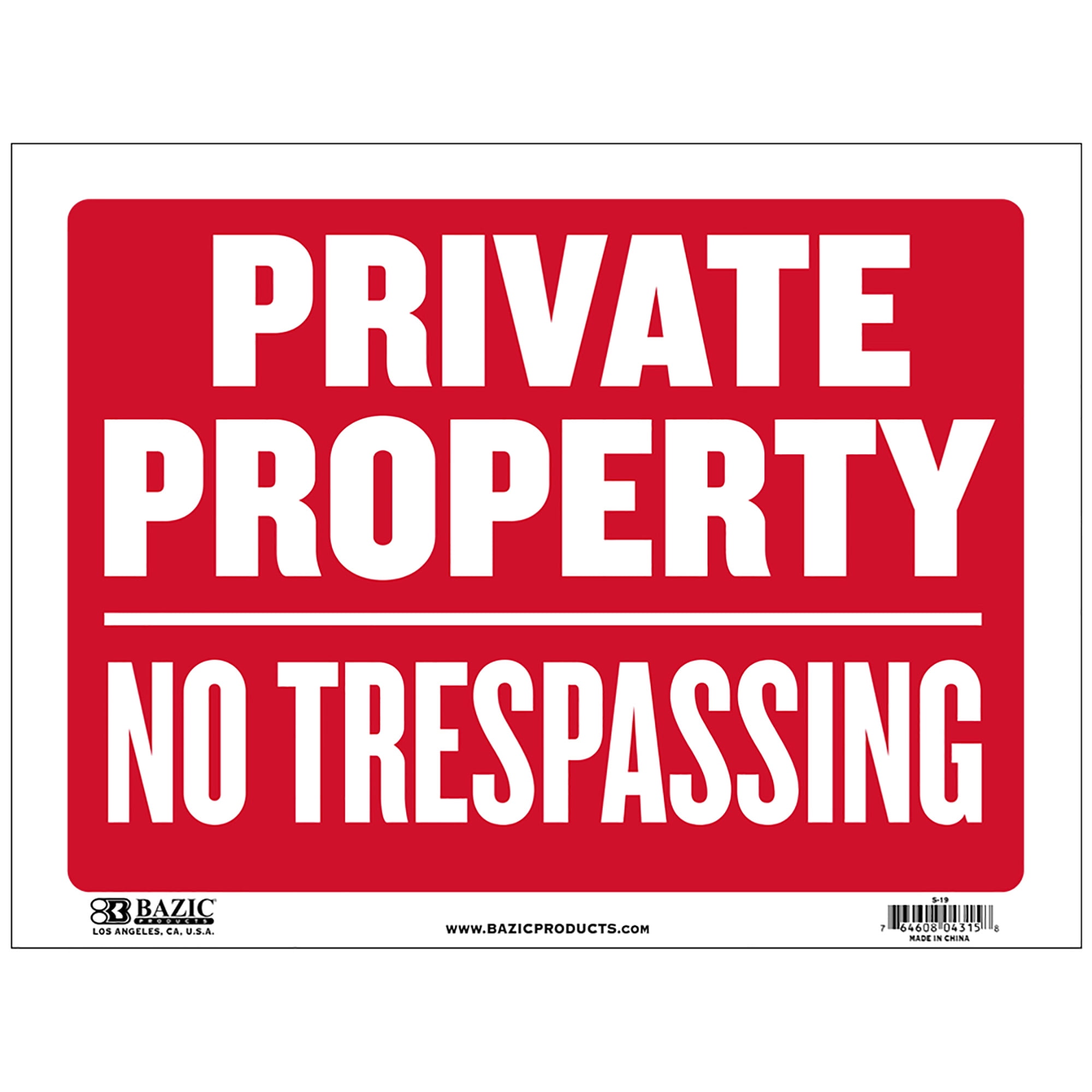 Danger US Government Property No Trespassing Design 8x12 In Aluminum Sign 