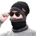 thumbnail image 1 of Winter Hat Mask Set, Winter Hat Scarf Mask Set Comfortable Polyester Warm Keeping Thickened Soft  For Women ANGGREK Negro, 1 of 1