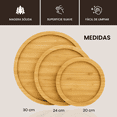 thumbnail image 3 of Set de 3 Bandejas Redondas de Bambú para Servir, Charolas Decorativas para Cocina, Tocador o Baño, 3 of 7
