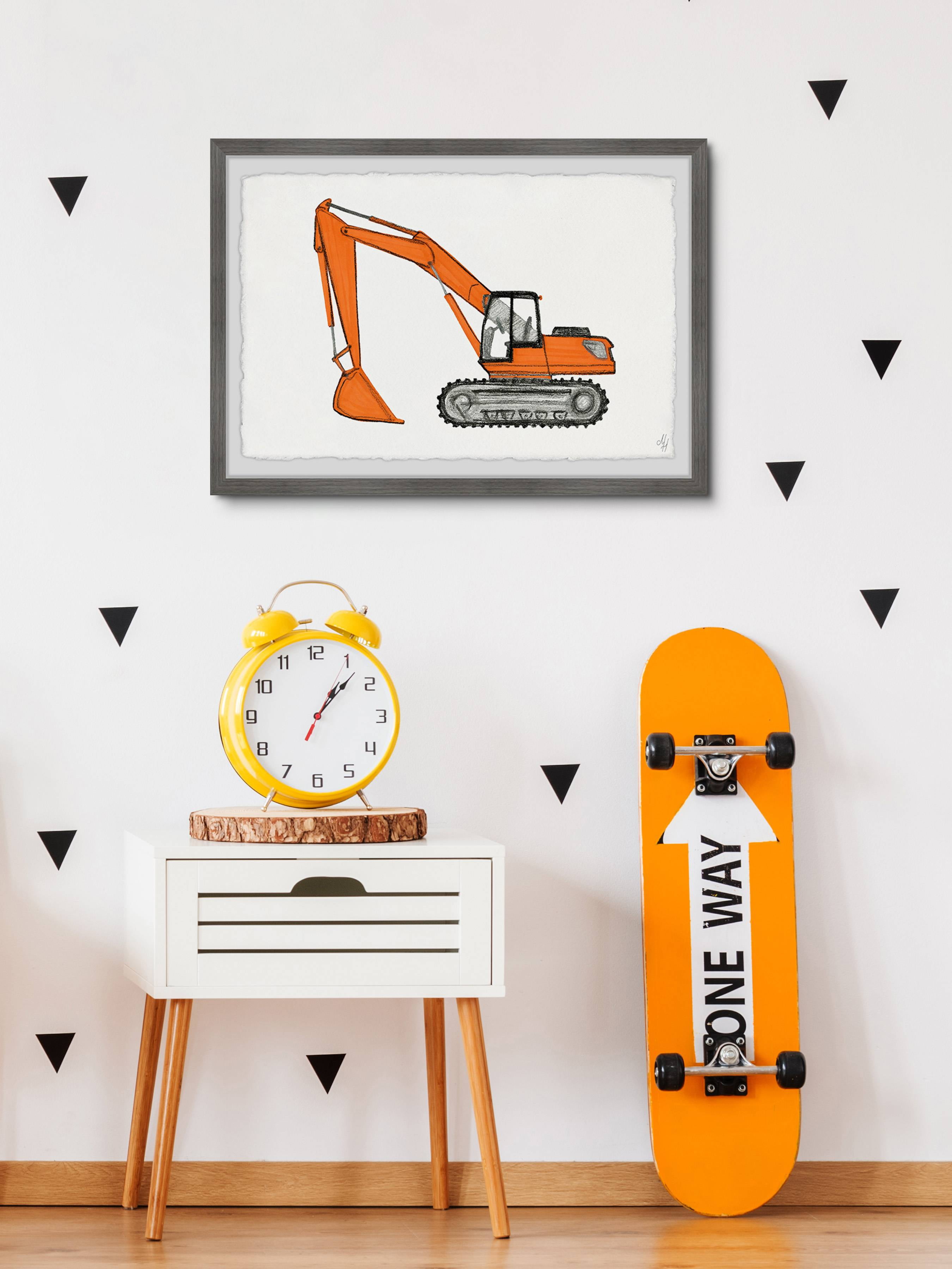 Marmont Hill Excavator Truck Framed Wall Art
