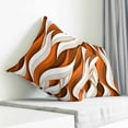 thumbnail image 3 of Burnt Orange White Moire Pillow Covers 24x24 Inch Decorative Throw Pillow Cover, Modern Abstract Art Sofa Pillowcases Accent Cushion Case Home Decor Bedroom Living Room, 3 of 6