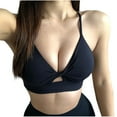 thumbnail image 2 of Ayfxijin Sports Bras for Women Solid Bow Hollow Out Wireless Back Gathering Chest Cushion Ventilation Yoga Sports Bra, 2 of 5