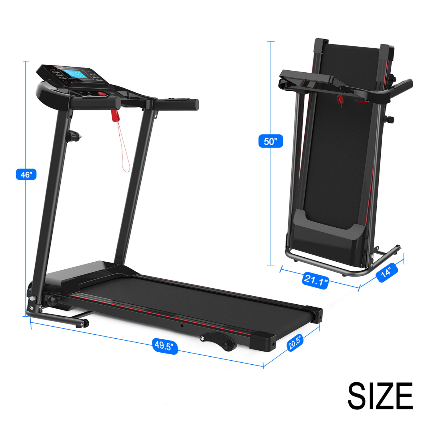 Folding Treadmill Machine Manual Running Machine Walking Machine with Device Holder Shock Absorption and Incline 330 lbs Weight Capacity Tapis Roulant Pliable for Home/Office Use 