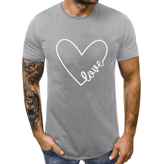 Baqcunre valentines day shirts women, Men'S T-Shirts Sleeve Shirts Men Short T Print Tops Letter Couples Lover Day Valentine'S Love Men'S Blouse Mens Sweatshirt Tops For Men Grey L