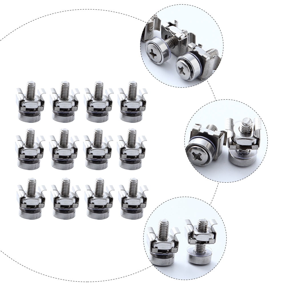 50 Sets Screw Card Female Bolts Machine Screw Sturdy Screws Screw for Cabinet Server Rack Screw Cabinet Mounting Screw