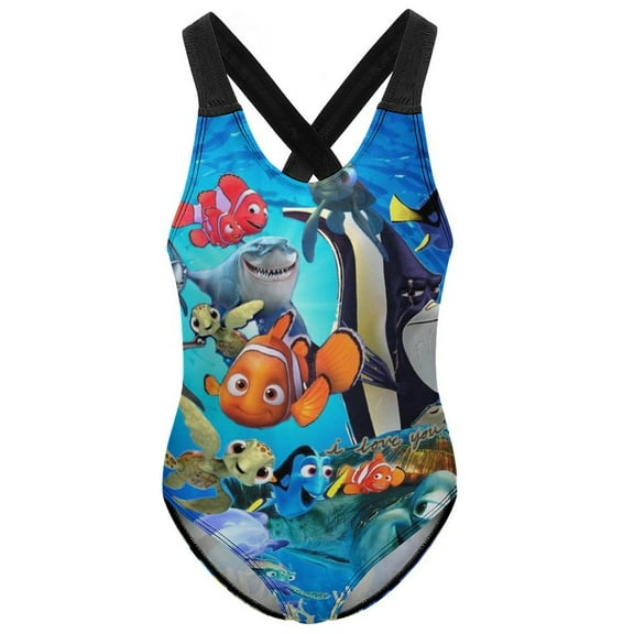 Girls Finding Nemo Swimsuit One Piece Bathing Suit for Girls Swimwear