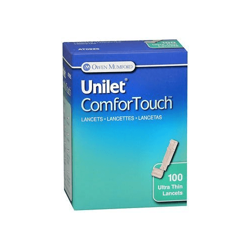 Unilet ComfortTouch Ultra-Thin Compatible Lancets 28 Gauge, 100ct, 6-Pack