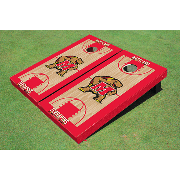 University of Maryland Red Matching Basketball Court Custom Cornhole Board