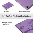 thumbnail image 6 of Case for iPad Mini 6 2021 (8.3 Inch) 6th Generation Case, Embossed Cat & Tree PU Leather Retro Shockproof Magnetic Clasp Wallet Card Slots Folio Kickstand Cover for iPad Mini 6th Gen, Purple, 6 of 6