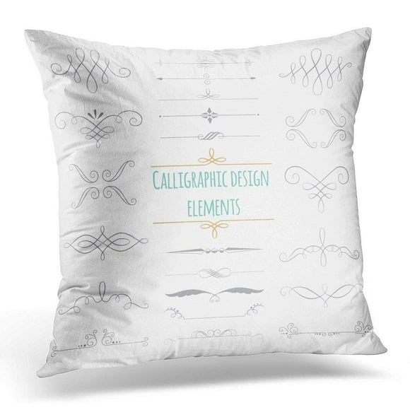 EREHome Graphic Calligraphic Sets for Designers Patterns Designs Monograms and Curlicues Arrows for Weddings Pillows case 18x18 Inches Home Decor Sofa Cushion Cover