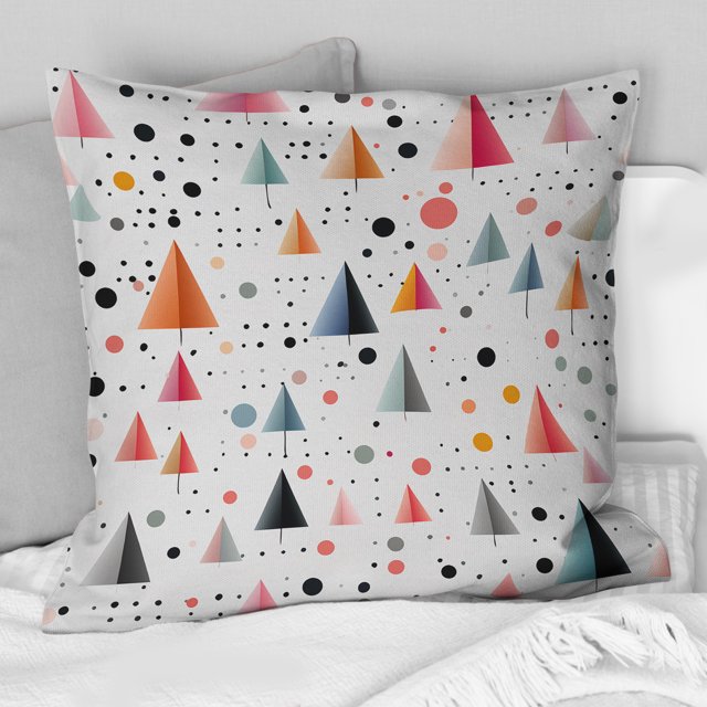 Designart "Light Pink Pattern Of Tiny Triangles" Geometric Throw Pillow - Modern Pillow For Couch - Insert And Pillows Covers For Bedroom Decor