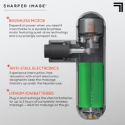 Sharper Image® Powerboost Move® Deep Tissue Portable Percussion Massager, Massage Gun w/ 4 Attachments, Whisper Quiet Operation, Variable Strength Full Body Recovery, Rechargeable