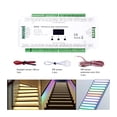 thumbnail image 2 of PIR Sensor Stair Light Controller 32CH Single Color 2CH RGB Pixel SPI LED Strip Dimmer Indoor Stairway Light Controller 5V-24V, 2 of 7