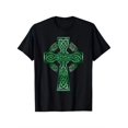 thumbnail image 1 of [Soft Celtic Cross] Super Soft Men's Celtic Cross T-Shirt - 100% Cotton, Breathable, Casual Crew Neck, Short Sleeve with Green Knot Design - Ideal for St. Patrick's Day, Daily Wear & Holiday Gifts, 1 of 6