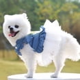 thumbnail image 4 of OUSITAID Chien Robes Mode Chien Vêtements Arc Maille Chiot Chien Princesse Robes, Blanc L, 4 of 11
