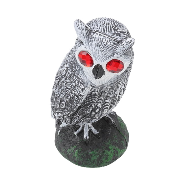 Statues de Hibou Extérieur Hibou Prothétique Yeux Rouges Oiseau Hibou pour Effrayer les Oiseaux pour Jardin Cour Extérieur