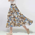 thumbnail image 2 of Ruimatai Women's A-Line Skirt Leaf Print Elastic Waist Casual Summer Skirt Comfortable Polyester Midi Skirt for Women Fashion Leisure, 2 of 5