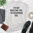 thumbnail image 2 of I'm Not Insulting You I'm Describing You Shirt, Unisex Women's Men's Shirt, Insult Attitude Sarcasm Shirt, Heather Ash, X-Small, 2 of 6
