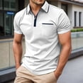 thumbnail image 2 of Short Sleeve Polo Shirts for Men Summer Fashion Casual Short Sleeve Collared Quarter Zip Work Tshirts Golf Shirts, 2 of 7