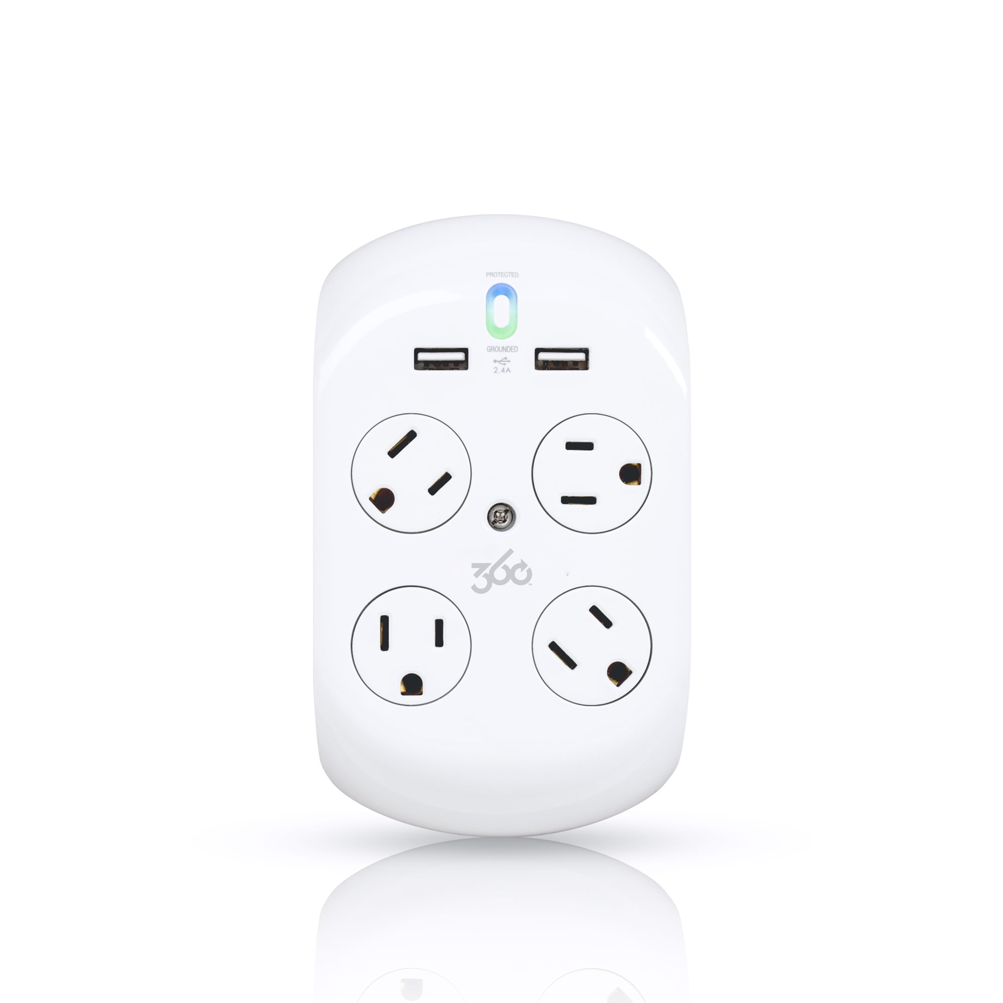 360 Electrical Revolve2.4  4 outlets Surge Protector  White