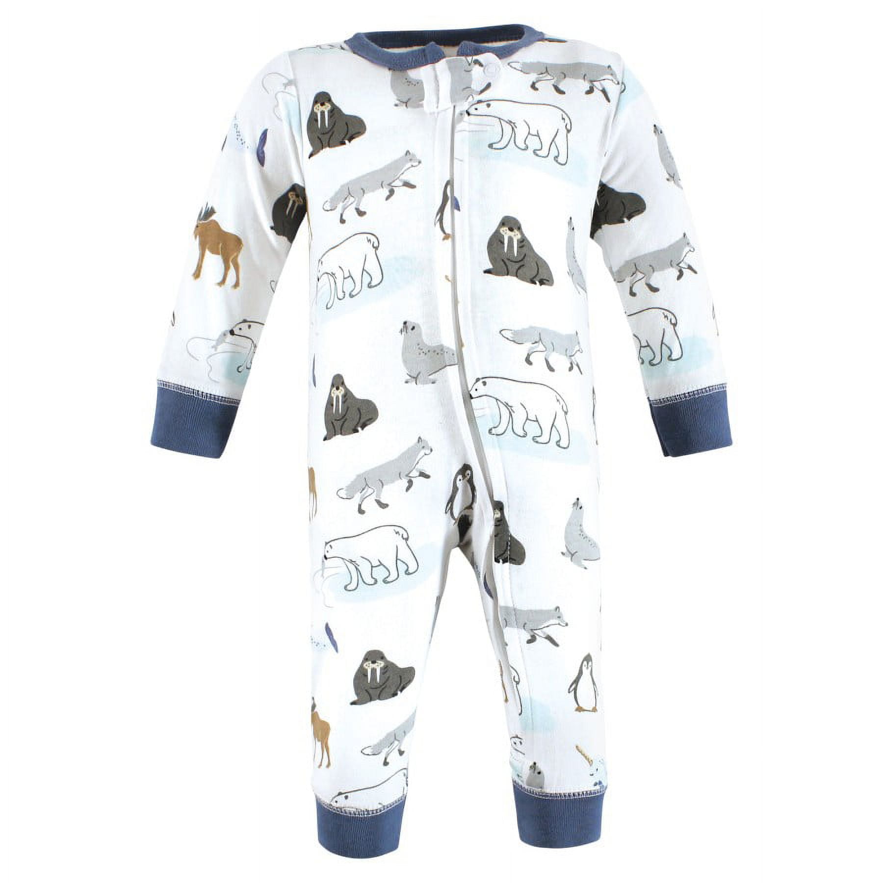 Hudson Baby Infant Boy Cotton Sleep and Play, Arctic Animals, 3-6 Months