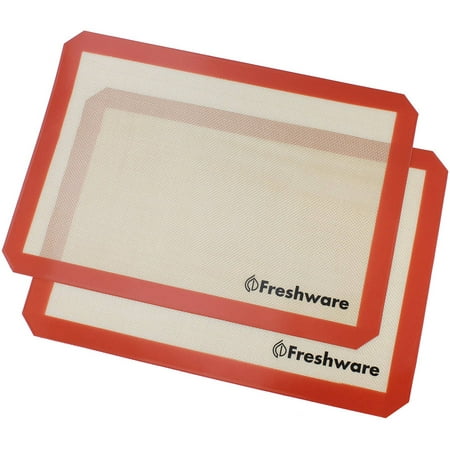 Freshware Non-Stick Silicone Baking Mat, Half Size, 2-Pack, (Best Silicone Baking Mat)