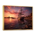 thumbnail image 2 of Designart "Harbor Sunset in Germany I" Nautical & Beach Floater Framed Canvas Art Print, 2 of 7