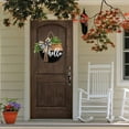 thumbnail image 7 of Hello Door Sign - Round Welcome Sign for Front Door, Welcome Wreath Sign Hanging Farmhouse Door Sign for Front Door Porch Decor with Eucalyptus Buffalo Bow Beads for Home Decoration Housewarming Gift, 7 of 7