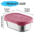 thumbnail image 3 of 1pc Stainless Steel Snack Container, Small Food Storage Lunch Box with Patterned Silicone Lid, Reusable Condiment Cup for Home, Travel, Picnic & Meal Prep, 3.72 fl oz, 3 of 6