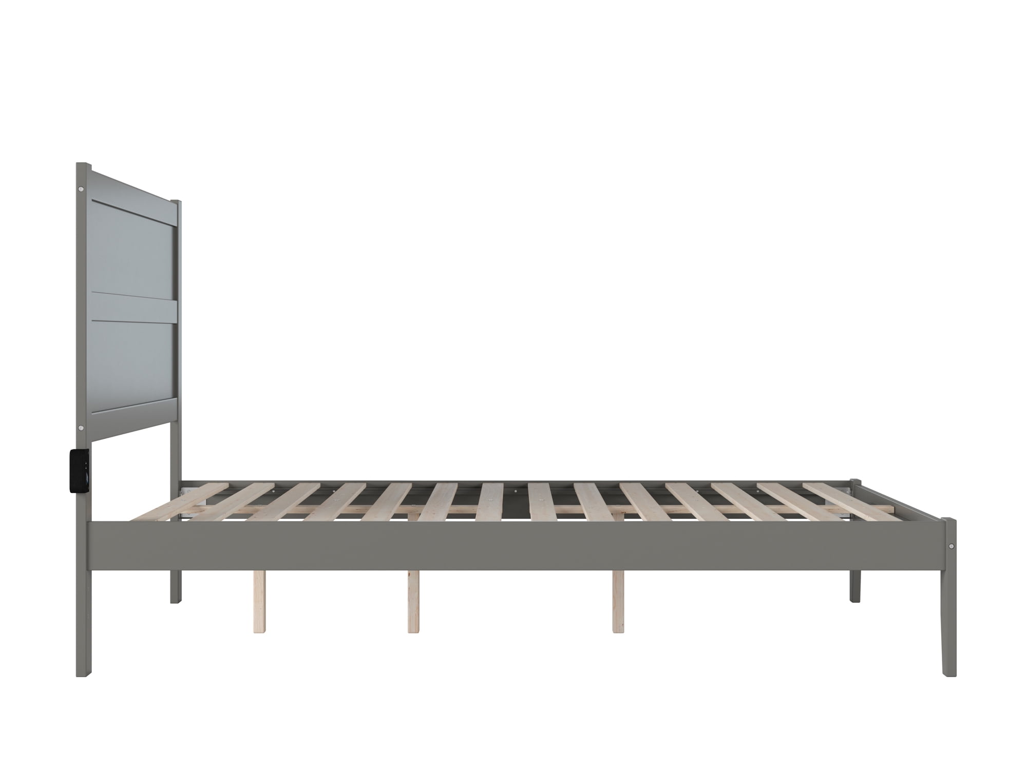 AFI NoHo 14" Queen Wood Platform Bed Frame with Modern Panel Headboard, Grey