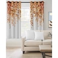 thumbnail image 3 of Blackout Curtains for Bedroom, Orange Eucalyptus Leaves Room Darkening Window Drapes for Living Room, Spring Floral Summer Botanical Thermal Insulated Grommet Curtains, 42x63 inch, 2 Panels, 3 of 9