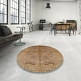 thumbnail image 4 of Ahgly Company Machine Washable Indoor Square Industrial Modern Brown Sand Brown Area Rugs, 4' Square, 4 of 7