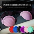 thumbnail image 3 of Car Cup Holder Coaster, Rhinestone Auto Cup Pad 5 mm Thick, Flexible Drink Insert for Vehicle Console Home Office Desk, Red, 3 of 5
