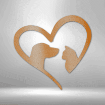 Pet Love Cat Dog Steel Sign Laser Cut Powder Coated Home & Office Metal Wall Decor Multiple Sizes & Colors