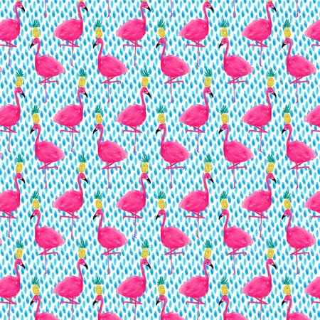 Party Flamingos Pineapples Premium Roll Gift Wrap Wrapping Paper