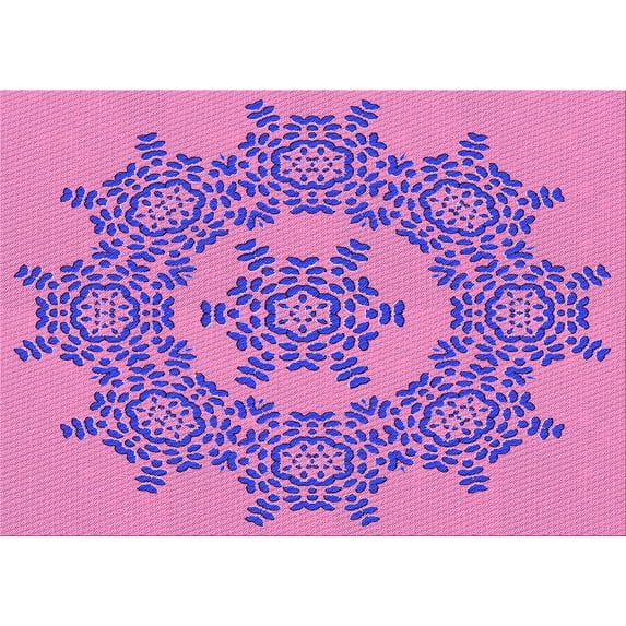 Ahgly Company Indoor Rectangle Patterned Violet Purple Area Rugs, 2' x 5'