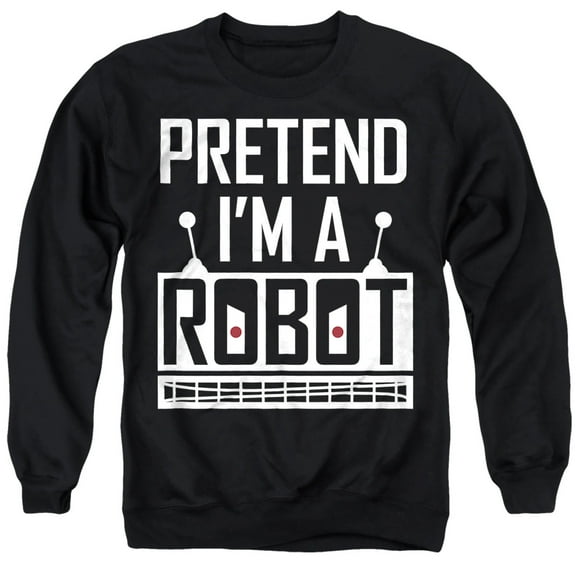 Popfunk Halloween Pretend I'm A Robot Costume Unisex Adult Crewneck Sweatshirt, Black, 2X-Large