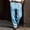 Blue, variant on Dpytoraw Men's Straight Leg Pants Solid Color Pocket Fold Wide Leg Casual Trousers Black L