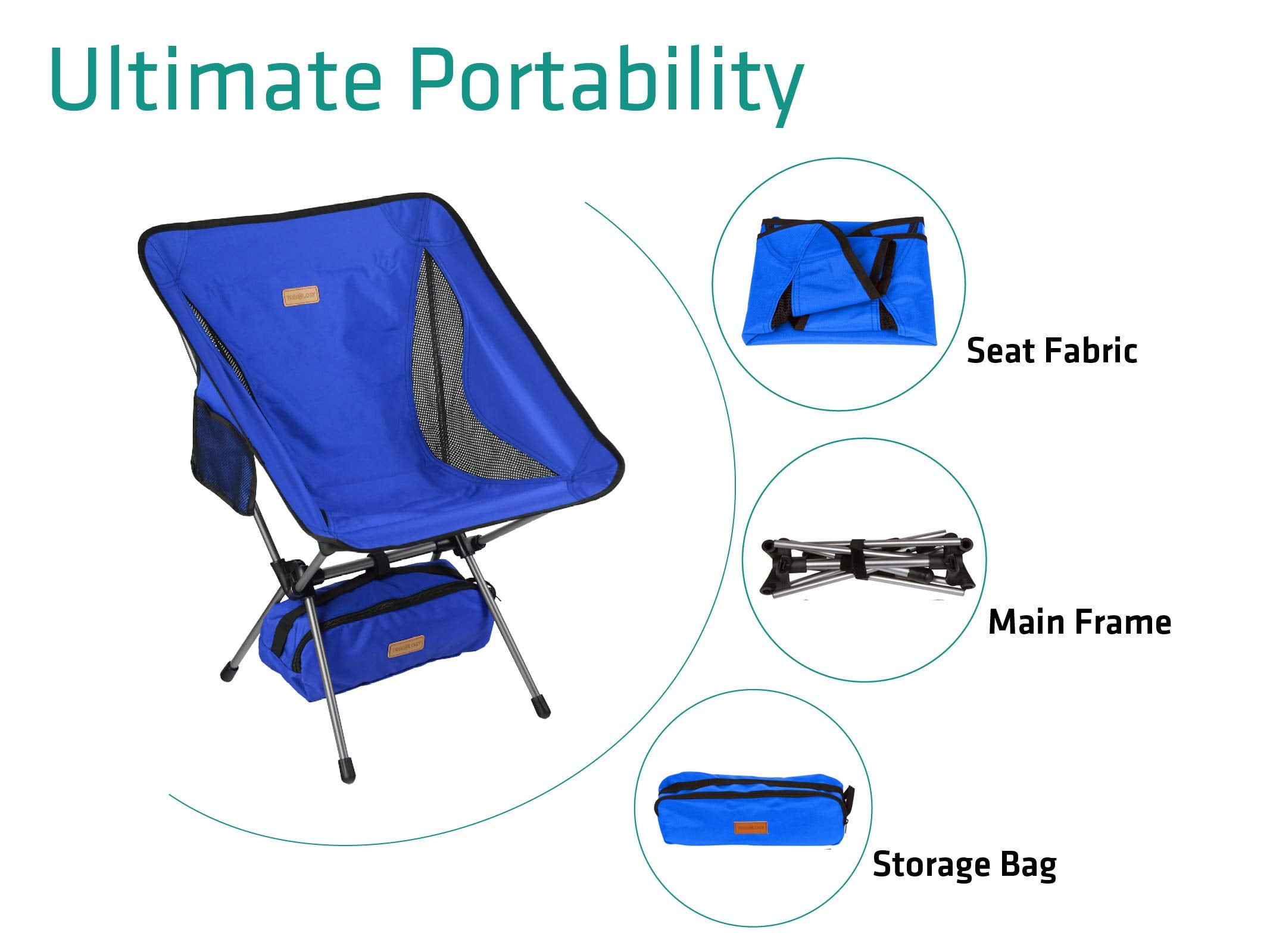 TREKOLOGY YIZI GO Portable Camping Chair Compact Ultralight Folding 